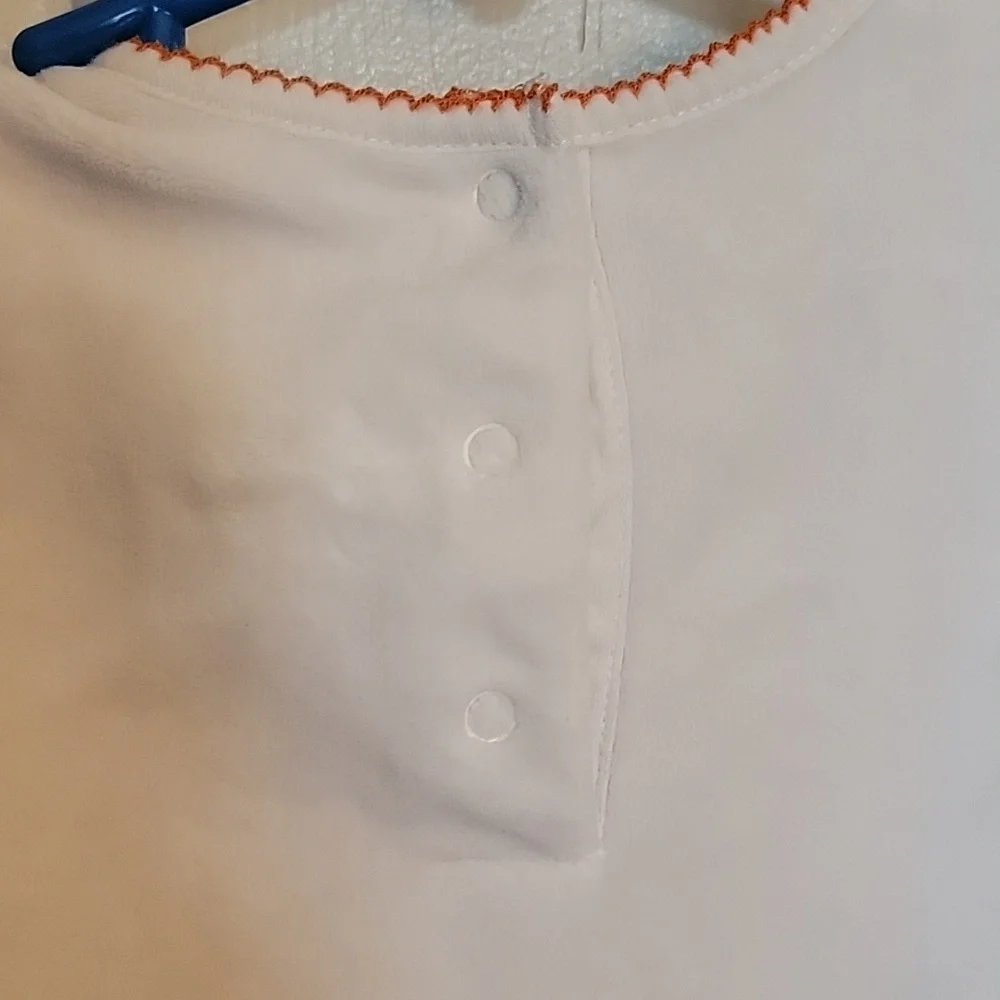 Janie and Jack one piece 3 to 6 months long sleeved, white.